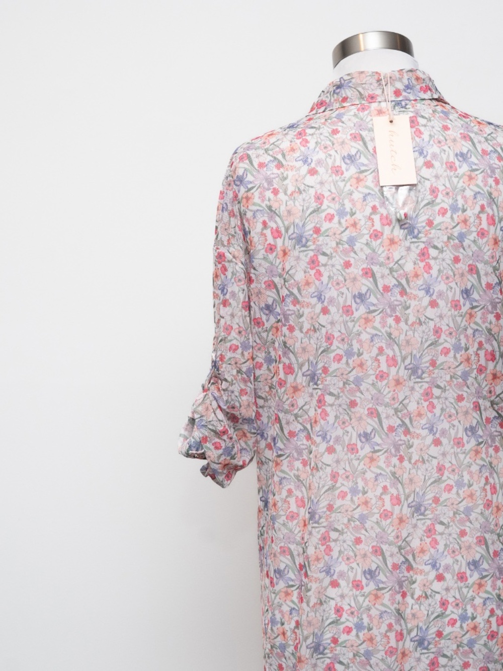 Hutch - Sheer Floral Mesh Shirtdress Cover-Up - Picture 11 of 11